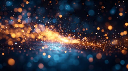 Obraz premium Abstract Blue And Orange Glowing Sparkle Background