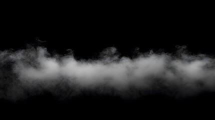Fototapeta premium White Smoke Clouds Against Black Background