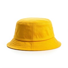 Fototapeta premium Yellow bucket hat isolated on white background