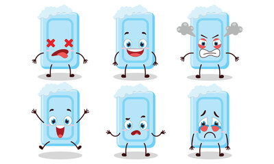 cute soap cartoon with many expressions design illustration