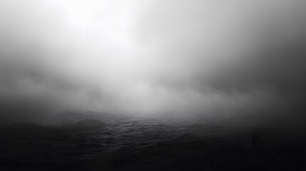 Obraz premium Dark Misty Landscape With Rolling Hills And Fog