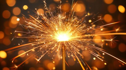 Obraz premium Bright Burning Sparklers Against A Dark Background