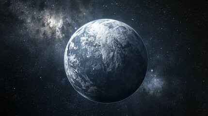 Fototapeta premium Stunning Earth-like Planet Surrounded by Stars in Deep Space