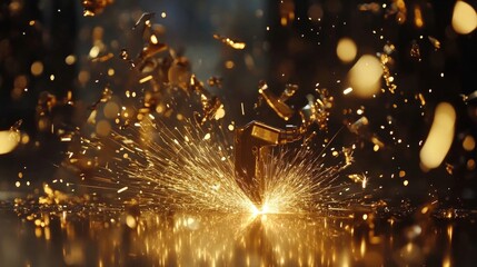 Metal Cutting Sparks Flying Machine Tool