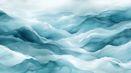 Abstract Blue and Teal Waves with Soft Fluid Texture Design