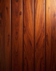 Fototapeta premium A wooden texture panel with a rustic finish, showcasing natural knots and grain patterns. The surface has a warm brown tone with a polished, textured look.