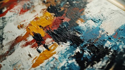 Fototapeta premium Abstract Colorful Oil Painting Texture Close Up