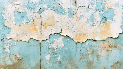 Obraz premium A close-up of faded, peeling paint on a community center wall, Representing neglect and underfunding in public services