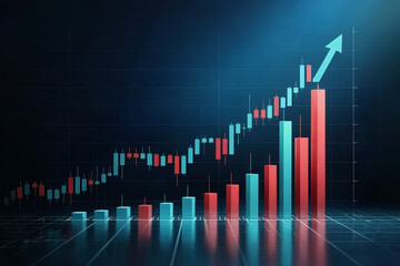 Financial Data Analysis and Stock Market Trends Visualization. 2d illustration