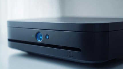 Obraz premium Sleek Dark Grey Modern Compact Printer Device