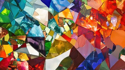 A collage of vibrant, abstract shapes forming a colorful mosaic, Reflecting the diverse yet harmonious nature of collective experiences