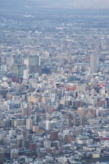 Fototapeta premium 札幌藻岩山山頂展望台からみた札幌のビル群の街並み