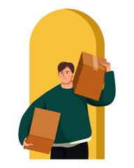 Delivery Boy With Packages
