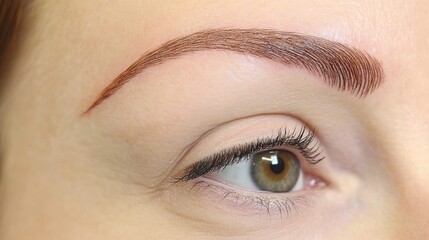 Fototapeta premium Close-Up of Well-Defined Eyebrow on Beautiful Human Eye