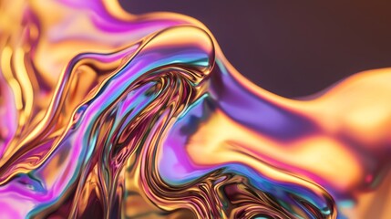 Obraz premium Swirling Metallic Fusion - Abstract Artwork in Motion Against Dark Background