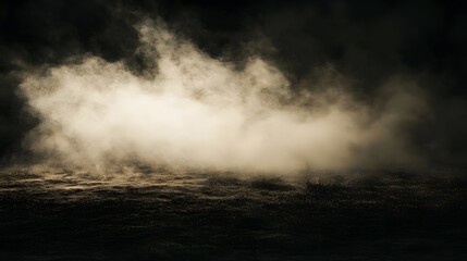 Smoky Haze Over Dark Ground Landscape