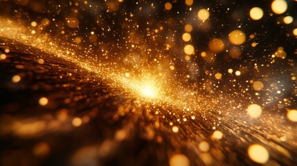 Fototapeta premium Golden Glitter Burst Abstract Background Image