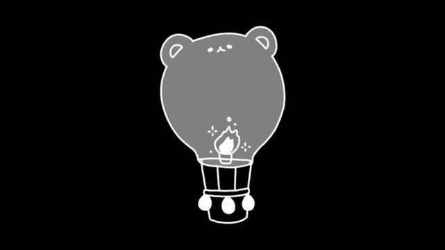 Balb Sketch cartoon doodle hand drawing motion graphics clip template with colorful lights animation. HD resolution with hyper realistic 4K black Background.