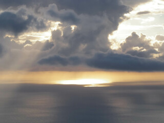 Obraz premium Stunning oceanscape of Atlantic ocean at sunrise.