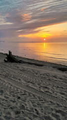 Beautiful sunrise over Baltic Sea.