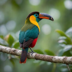 Obraz premium brilliant Gould’s Toucanet perched