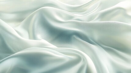 Fototapeta premium Soft Draped Light Green Silk Fabric Texture