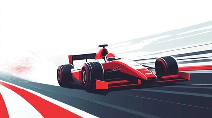 A Racing Car in Motion: Dynamic Illustration