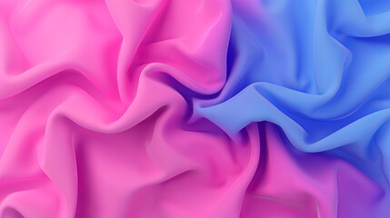 Obraz premium Colorful flowing silk fabric in pink and blue