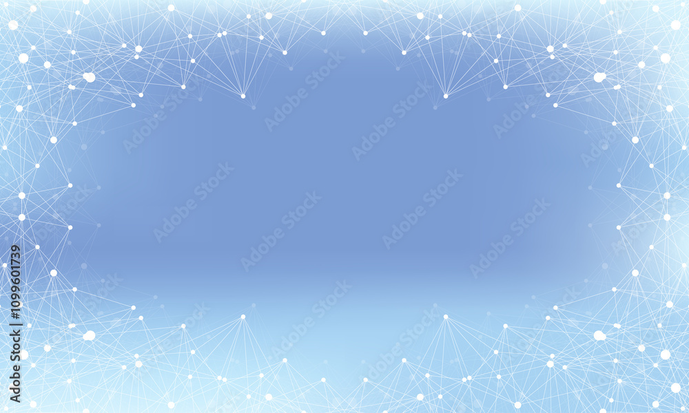 Aufkleber Global network connection banner design template. Header social network communication in the global business concept. Big data visualization. Internet technology