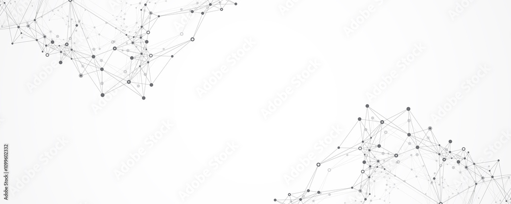 Aufkleber Global network connection banner design template. Header social network communication in the global business concept. Big data visualization. Internet technology