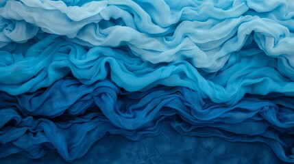Obraz premium Flowing blue fabric layers