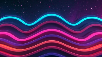 Fototapeta premium Colorful abstract waves in cosmic setting