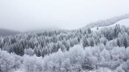 trees covered with snow