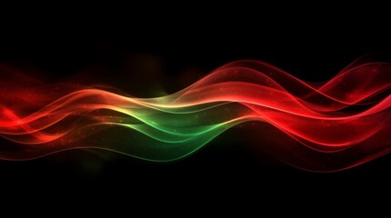 Fototapeta premium Abstract Red Green Wave Light Design