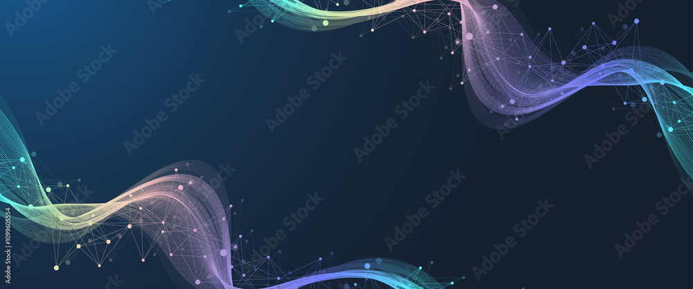 Aufkleber AI Banner Concept In The Digital Style. Generative Ideas Design Element For Internet Technology. Futuristic Technology Concept Artificial Intelligence.