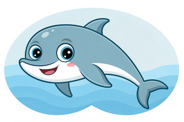 Obraz premium Dolphin. Cute dolphin cartoon icon vector illustration.