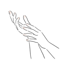 美しい女性の手元のイラスト