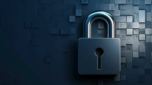 A concept illustration of a lock and key over digital files, symbolizing copyright security