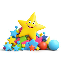 A cheerful yellow star character
