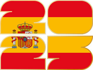 Obraz premium 2025 with flag of Spain
