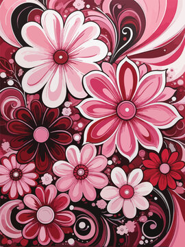 abstract flower image in red