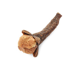 Obraz premium Aromatic spice. Dry clove bud isolated on white, top view