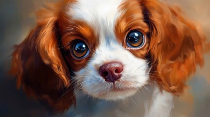 Adorable Cavalier King Charles Spaniel Puppy Portrait