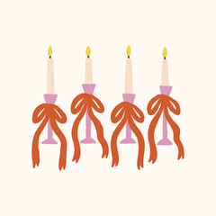 Elegant Candlesticks With Red Bows