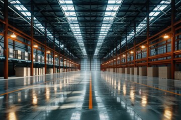 Fototapeta premium Wholesale warehouse for shipping and delivery in logistics production.