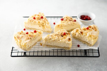 Homemade cottage cheese pie with berries