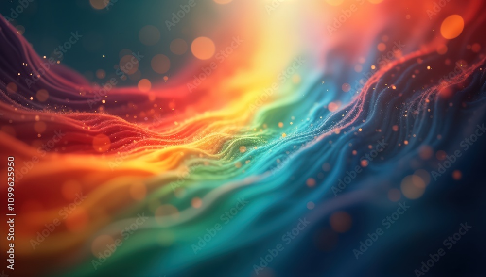 Leinwandbilder abstract rainbow lines create wavy patterns. colorful abstract design. blurred lines in vibrant colo