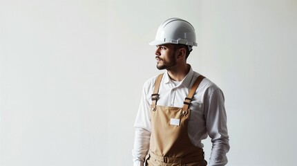 a worker with the hardhat on