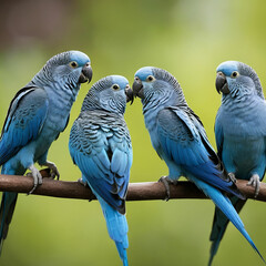 Obraz premium Small, vivid blue birds known for their bright colors and playful
