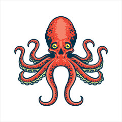 Fototapeta premium red kraken artwork